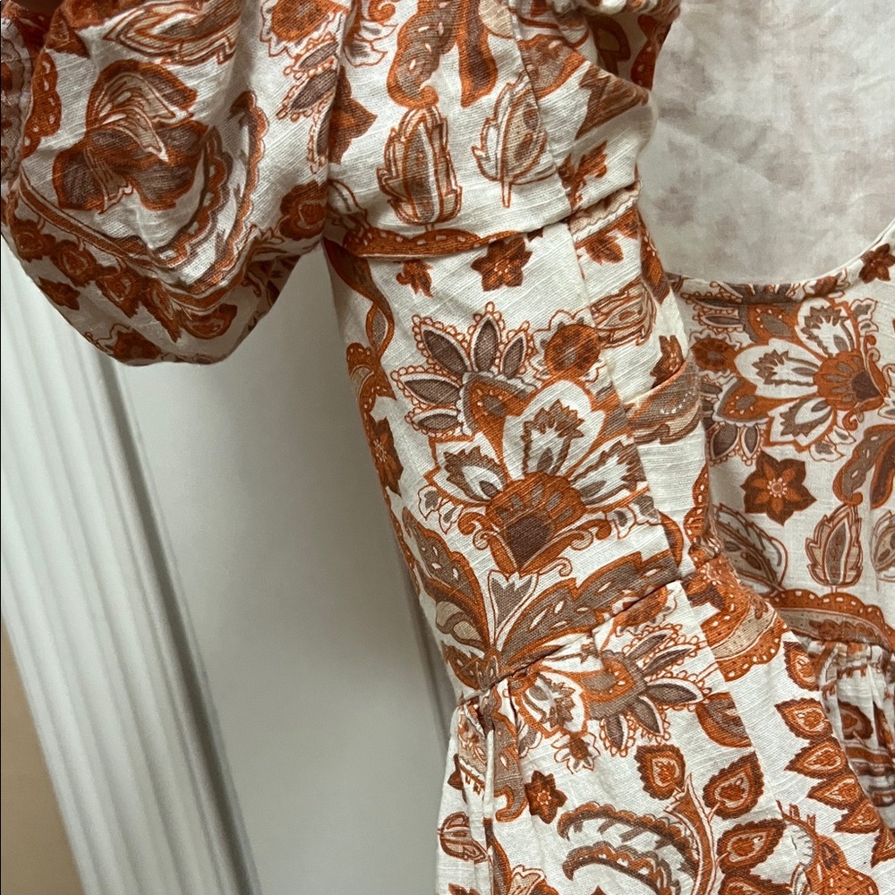 Anthropologie Puff-Sleeve Paisley Top M - Picture 7 of 10